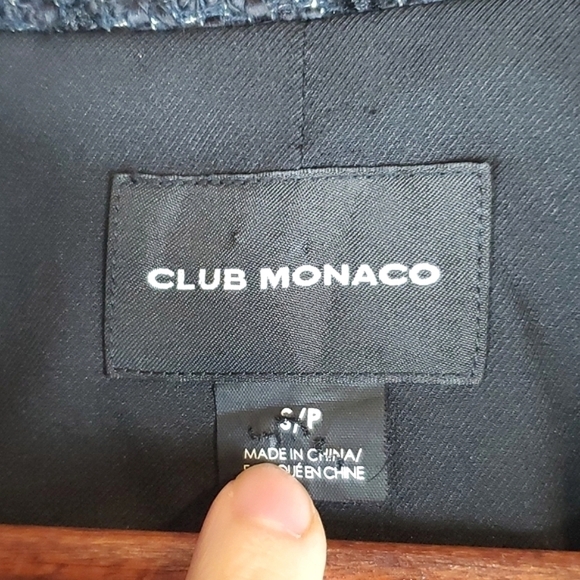 Club Monaco Black Tweed Moto Jacket - Picture 5 of 7